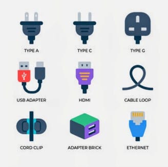منافذ USB وكابلات
